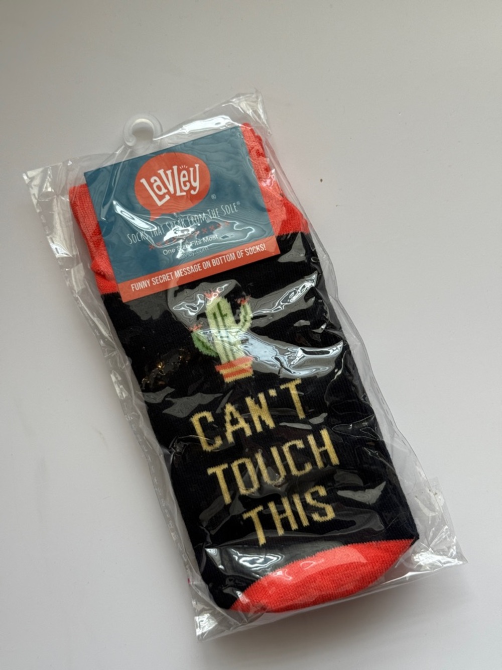 Women’s 'Can’t Touch This' Cactus Novelty Socks NWT